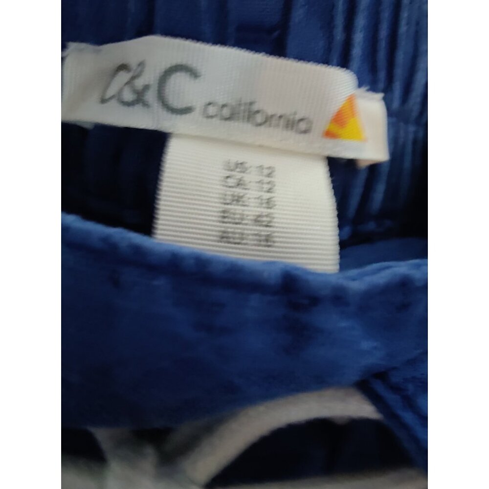C&C California Blue Rope-Belted Wide Leg Linen Cropped Pants 12 NWT - Picture 5 of 7